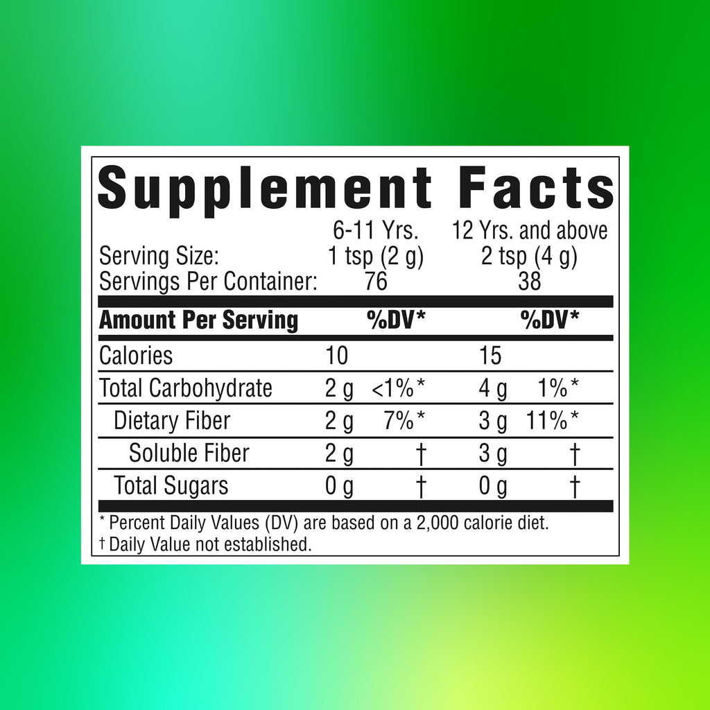 Benefiber Daily Prebiotic Fiber Supplement Powder for Digestive Health, Unflavored - 250 Teaspoons (17.6 Ounces)