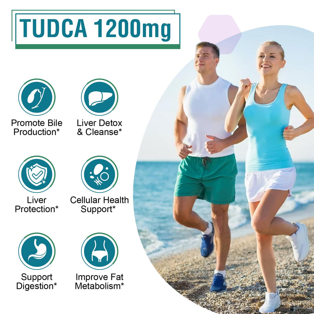 Zingicin TUDCA Supplement 1200mg - 120 Veggie Capsules,Powerful TUDCA Bile Salts Supplements for Liver,Digestion