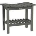 Outsunny Shower Bench for Inside Shower, HDPE Shower Stool with Handle, Storage Shelf, Non-Slip Pads, Waterproof Foot Stool for Indoor Outdoor, Dark Gray