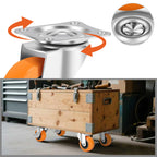 2 Inch Caster Wheels, Casters Set of 16,Heavy Duty Caster with Brake,Top Plate Swivel Wheels Industrial Castors Polyurethane Wheel, Locking Castor for Furniture Carts and Workbench