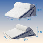 Simpledad 3PCS Wedge Pillow, Orthopedic Wedge Pillow for Acid Reflux, Back Pain Relief, Cooling Memory Foam Top, Bed Wedge Pillows for Headboard, Sleeping, Snoring, Back Support, After Surgery.