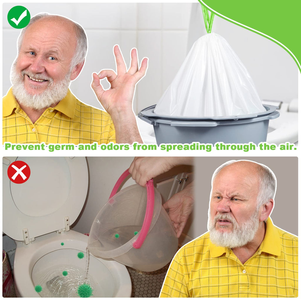 150 Pcs Bedside Commode Liners for Potty Chair Liners Disposable Adult, Commode Bags, Portable Toilet Liners Fits All Standard Adult Commode Chairs Toilet Bucket Potty Bedpan in Medical Care