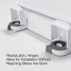 "KOHLER 4636-RL-95 Cachet ReadyLatch Elongated Toilet Seat Slow Close, Soft Close Toilet Seat Quiet Lid, Contoured Grip-Tight Bumpers Installation Hardware, Apartment Essentials, Ice Grey "