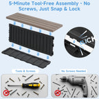 36.6” Hot Tub Steps with Storage, 780 lbs Load Capacity Heavy Duty Outdoor Spa Steps with No-Screw Snap Assembly, Non-Slip Universal Hot Tub Stairs for Spa, Pool, Patio, RV, Porch & Indoor Use, Coffee