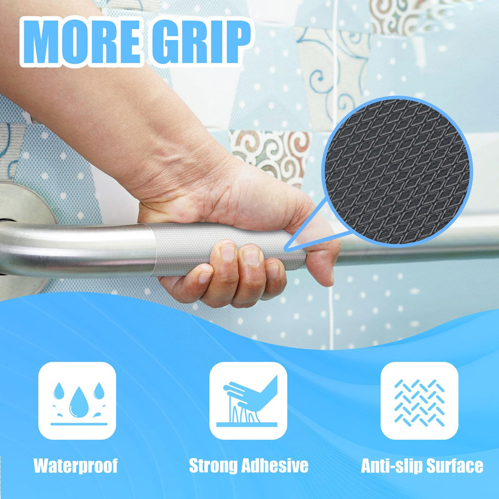 Yorwe Rubber Grip Tape, Ultra-Thin Strong Adhesive Anti-Slip Waterproof Heat Resistant Wear-Resistant Cushion Pad, Making Handles or Contact Surfaces Safer, with Grip and Comfort (Clear, 2In x 10Ft)