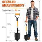 28-Inch Mini Garden Shovel, Kids Small Shovel, Fiberglass Handle with D-Grip & Alloy Steel Head for Car Emergency Kit, Beach, Planting & Light Duty Digging (Orange)