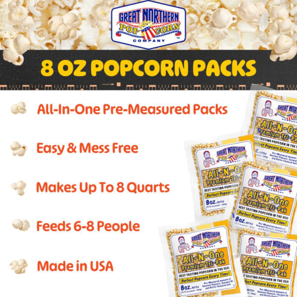 Great Northern Popcorn 8oz Popcorn Machine Popcorn Packets, 24 Case