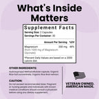 Luma Nutrition Magnesium Glycinate 1000mg - Support Stress, Sleep, Nerve & Muscle Health - 500mg Pure Magnesium Supplement Capsules - Chelated for High Absorption - 60 Veggie Capsules