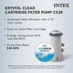 Intex 26711EH Prism Frame Premium Above Ground Swimming Pool Set: 12ft x 30in – Includes 530 GPH Cartridge Filter Pump – SuperTough Puncture Resistant – Rust Resistant – 1718 Gallon Capacity