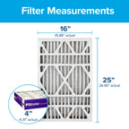 Filtrete 16x25x4 AC Furnace Air Filter, MPR 1550, MERV 12, Fits Lennox & Honeywell, CERTIFIED Asthma & Allergy Friendly, Electrostatic Air Cleaning Filter, 4-Pack (actual size 15.88 x 24.56 x 4.31)