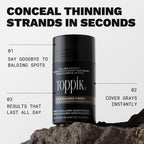 Toppik Hair Building Fibers, Dark Brown, 12g Fill In Fine or Thinning Hair, Instantly Thicker, Fuller Looking, 9 Shades for Men & Women, Keratin Protein Formula