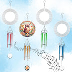 4 Packs Sublimation Wind Chime Wind Spinner Blanks Set 3D Aluminum Metal Wind Sculpture Kinetic Spinners Chimes for Yard and Garden Indoor Hanging Decoration (Classics)