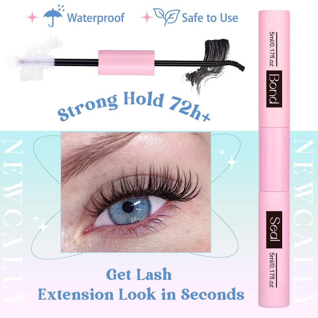 Lash Clusters Kit Wispy Natural Cluster Eyelash Extension Kit DIY Lash Extension Kit C-curly 10-16MM Eyelash Clusters Volume Individual Lashes Kit by Newcally