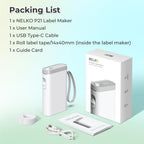 Nelko P21 Label Maker Machine with Tape, Bluetooth Label Printer, White