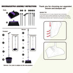 Broom and Dustpan Set, Upright Purple Broom with Dustpan Combo Set 51" Long Handle, Self Cleaning Dust Pan for Home, Kitchen and Office