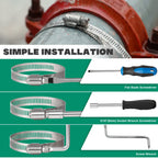 OURU 2.5 Inch Hose Clamps, Adjustable 1-13/16"-2-3/4"(46-70mm), 10 PCS
