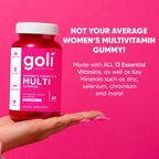 Goli Women's Multi Gummies - Complete Daily Multivitamin with All 13 Essential Vitamins, Biotin, Zinc - Supports Hair, Skin, Nails, Immune System - Vegan, Non-GMO - 60 Count (2 Pack)