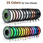 CHCKX PETG 3D Printer Filament Bundle, 10Rolls,Dimensional Accuracy +/- 0.03 mm, 1kg Spool(2.2lbs), 1.75 mm Fit for Most 3D Printers,Black+White+Grey+Red+Green+Blue+Purple+Skin+Silver+Yellow