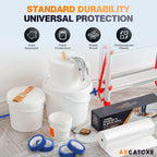 Plastic Drop Cloths, 400' Length x 9' Width Painter's Plastic Film with 4 Rolls Painter's Tape - Disposable Painter's Sheeting & Tarps for Painting, Waterproof Furniture/Couch/Floor Protection