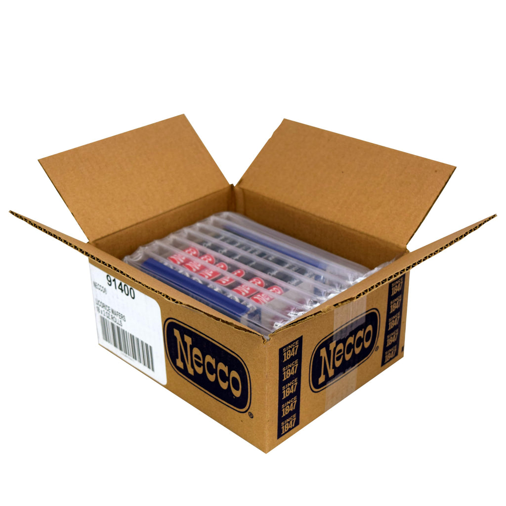 NECCO Wafers Licorice Wafers Display Pack - Classic Black Licorice Candy in Bulk Box, Single Variety Flavor, Gourmet Candy for Halloween, Office, and Pantry - 2-Ounce Rolls (Pack of 18)
