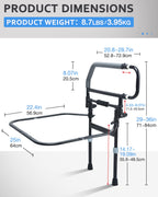Sangohe Heavy Duty Bed Rails for Senior & Elderly and People Falling Out of Bed - Foldable Bed Assist Handle - 504E
