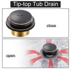 Oil Rubbed Bronze Bathtub Drain Tip-Toe Tub Trim Set with Two-Hole Overflow Faceplate Bathroom Tub Drains Replacement Conversion Kit