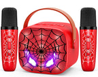 Mini Karaoke Machine Toys Gifts: Kids Toys Christmas Birthday Gifts for 4 5 6 7 8 9 Years Old Girl Boy Stocking Stuffers LED Portable Bluetooth Speaker with 2 Wireless Microphone Girl Gift Age 3-12+