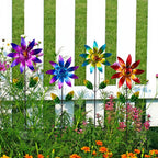 Sunnylight 4 Packs Wind Spinner Outdoor, Pinwheels for Yard and Garden, Metal Flower Decorative Garden Stakes for Lawn Patio Porch Decor