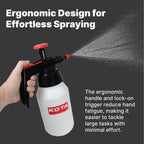 KOTA 1 L Adjustable Hand Pump Pressure Sprayer, Heavy-Duty Multipurpose Bottle for Automotive Solvents, Surface Prep & Car Detailing, Chemical-Resistant PE Construction, Adjustable Spray Pattern 6990