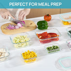 Vtopmart 8 Pack Glass Food Storage Containers with Lids Green