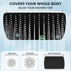 RNDIOZD Shower Head with Handheld,11.8 Inch Large Rectangular Rain Shower Head with 5 Modes Handheld Spray Combo,Adjustable Double Shower Heads with Holder and 11'' Extension Arm,Chrome