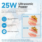 Ultrasonic Retainer Cleaner Machine, 45kHz Dental Cleaning Pod for Dentures, Jewelry, Toothbrush Heads, Mouth Guards, Aligners, Braces, 200ML Denture Cleaner 4 Modes & Digital Timer, Black