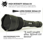 uvBeast V3 365nm Black Light UV Flashlight – High Definition Ultraviolet - HIgh Power and Long Range Professional Grade Beam Best for Professional/Commercial Use – USA Stock