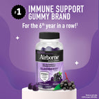 Airborne Elderberry + Zinc & Vitamin C Gummies for Adults,Immune Support with Antioxidants Vitamins C,D & E,Elderberry Flavor,130 Count (Pack of 2)
