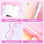 CAGIE Diary with Lock for Girls Age 8-12,Birthday Gifts for 9 10 11 12 Year Old Girls, Tie Dye Design 192 Pages Diary with Pen, 5.7 x 8.5 Inch Journal with Lock for Women Girl (Orange)