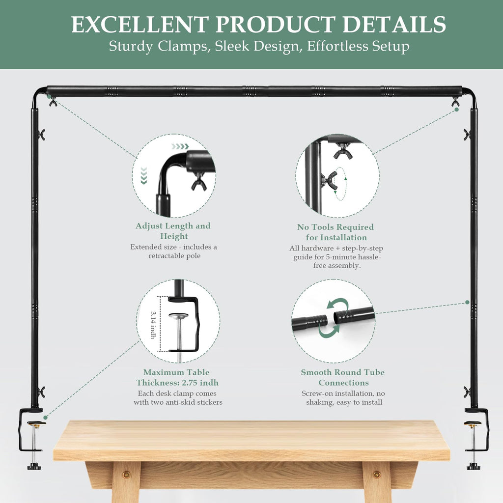 WellSign Over The Table Rod Stand with Clamps Adjustable Table Arch Frame
