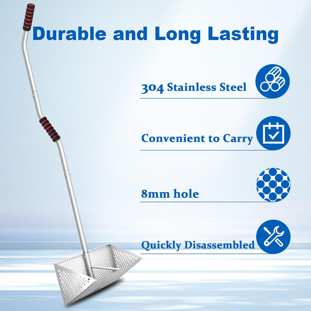 Sand flea rake, 304 Stainless Steel, with Clam Rake, Shovel, 5L Bucket