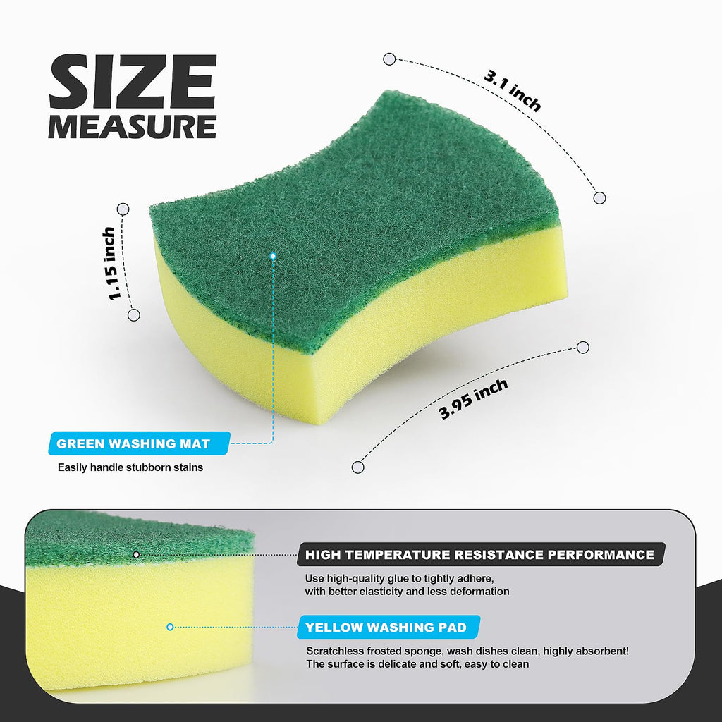 300 Pack Kitchen Cleaning Sponges, Eco Non-Scratch for Dish,Scrub Sponges.