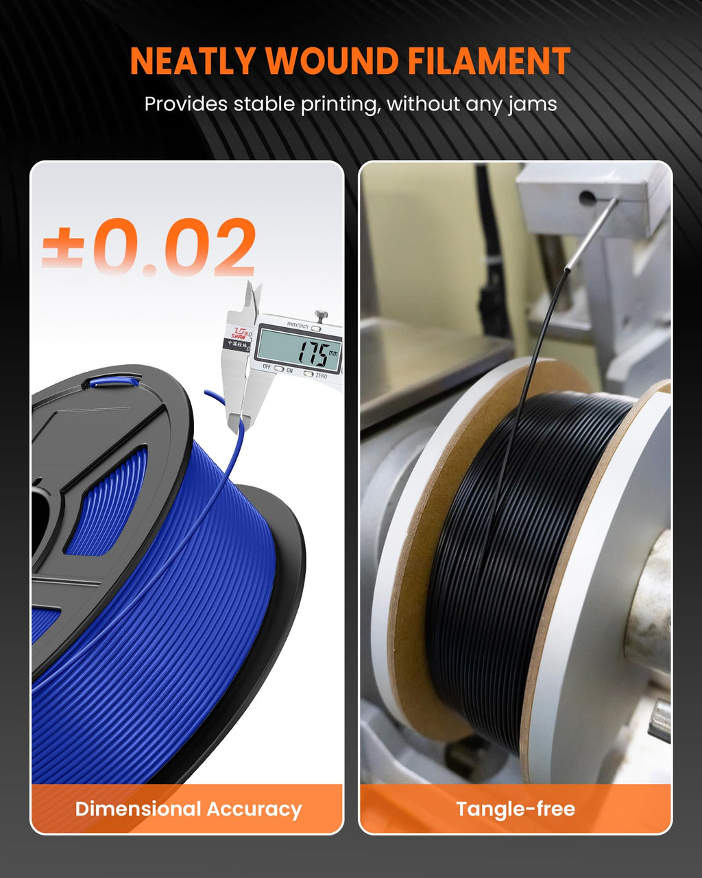 TECBEARS PLA Filament 1.75mm, Neatly Wound 3D Printer Filament, Dimensional Accuracy +/- 0.02 mm, 1Kg Spool(2.2 lbs), Fits for Most FDM 3D Printers, Red