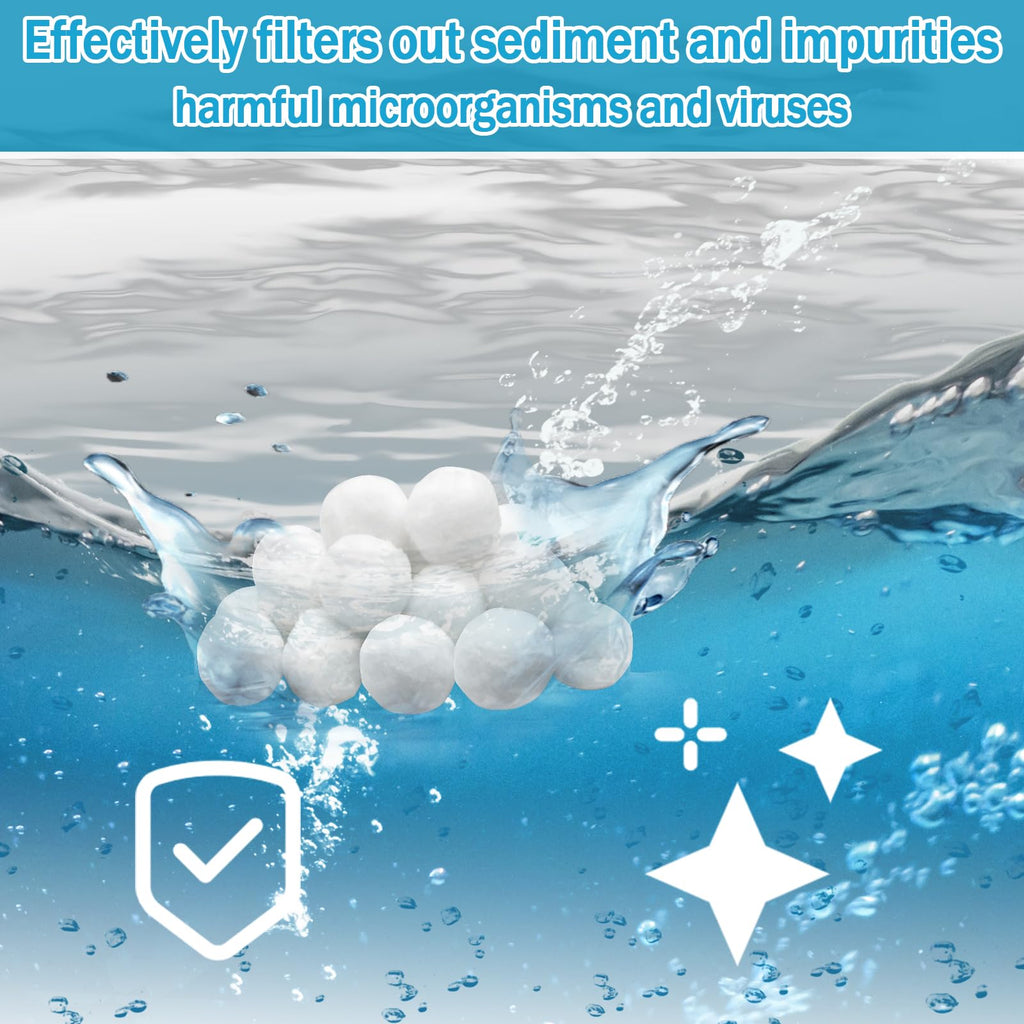 ZeeDix 3.2 lbs Pool Filter Balls for Sand Filter Pump, New Upgrade Efficient Swimming Pool Filter Sand Alternative(Equals 100 lbs Pool Filter Sand), Reusable Eco-Friendly Fiber Filter Media Balls