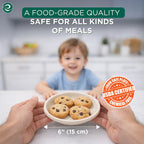 ECO SOUL Compostable Paper Plates 6 Inch, 1000 Pack – Small Disposable Dessert Plates, Heavy Duty, Natural Bagasse, Leak Resistant, Microwave Safe, Eco-Friendly Round Appetizer Plates for Party & BBQ