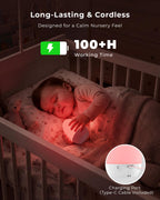 FULNIX Egg Light for Nursery, Eye-Caring Touch Control Rechargeable Baby Night Light with 17 Color Modes, Dimmable Night Feeding Egg Light for New Parents & Kids Bedroom