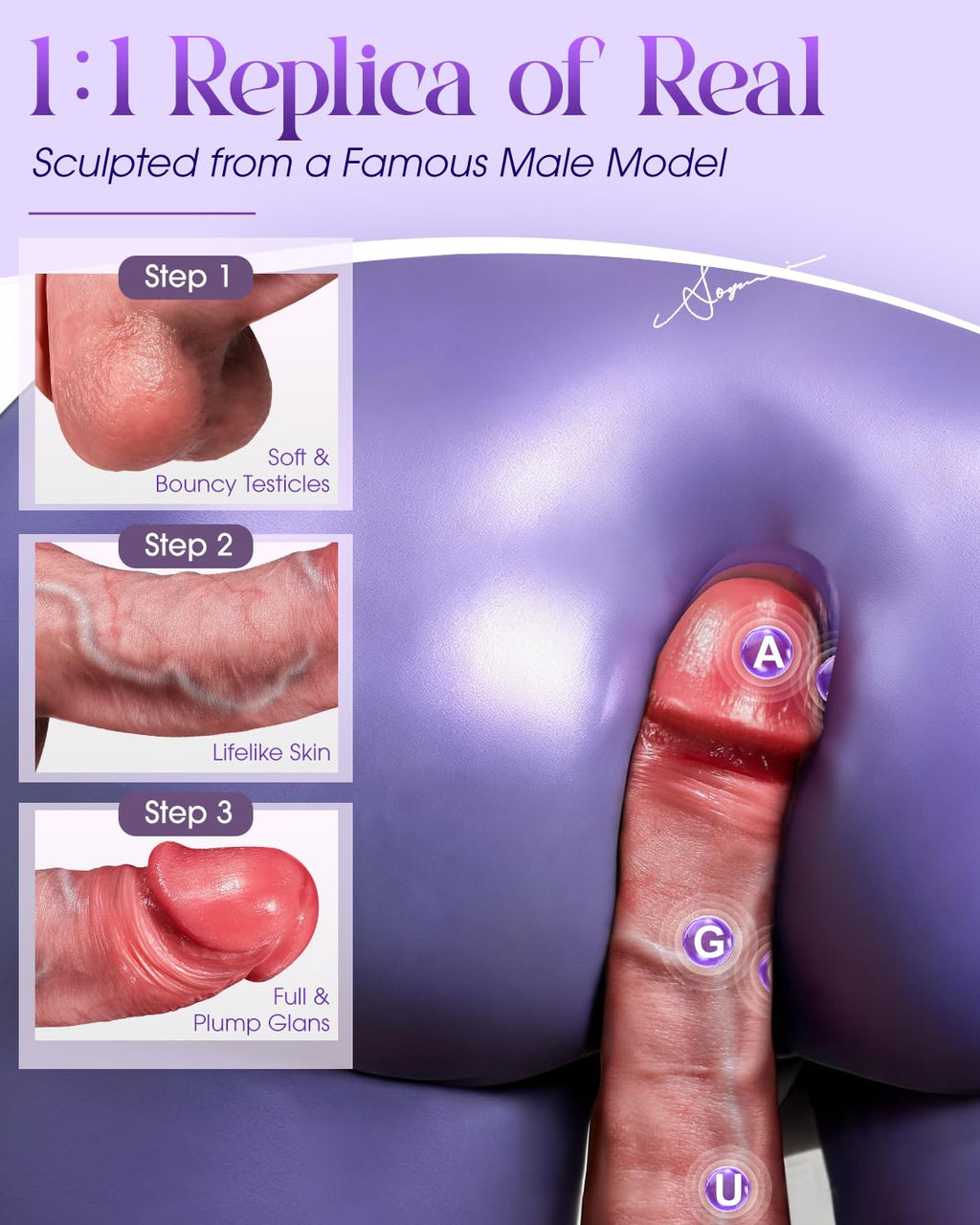 YAYIKZ Vibrator Sex Toys Thrusting Dildo, APP Control Safety Silicone Dildo