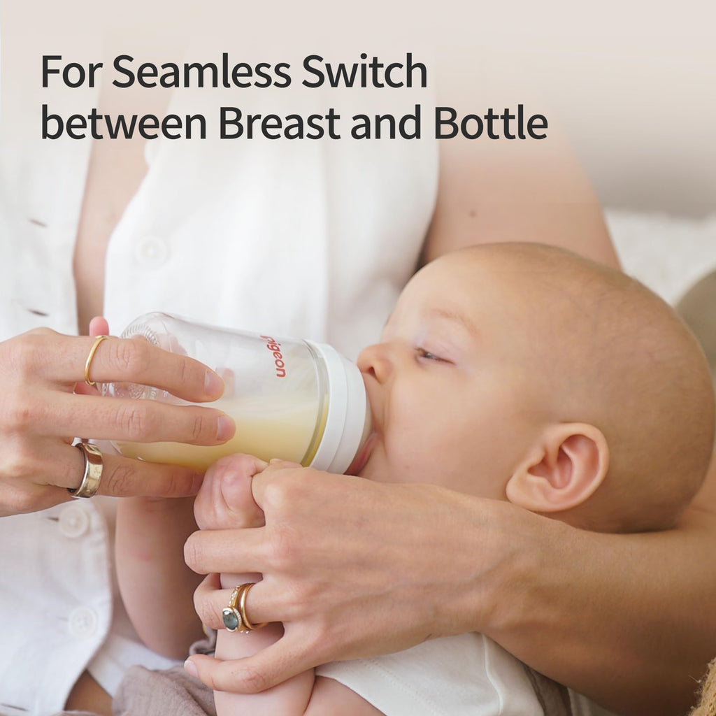 Pigeon Silicone Nipple (S) with Latch-On Line, 1+ Months, 4 Count