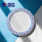 JOLLY CHEF 300 Count 8.5 Inch Paper Plates, Soak-Proof, Cut Proof, Disposable Heavy Duty Plates for Everyday Use, Picnic, Family Gatherings, Parties