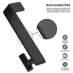 HUFEEOH Over The Door Hooks 2-Pack, Heavy Stainless Steel Coat & Towel Rack, No Drilling Scratch-Free Over Door Hanger Dorm Essentials Bathroom Accessories, Fits 1-3/4" Doors (Black) (T Shape)