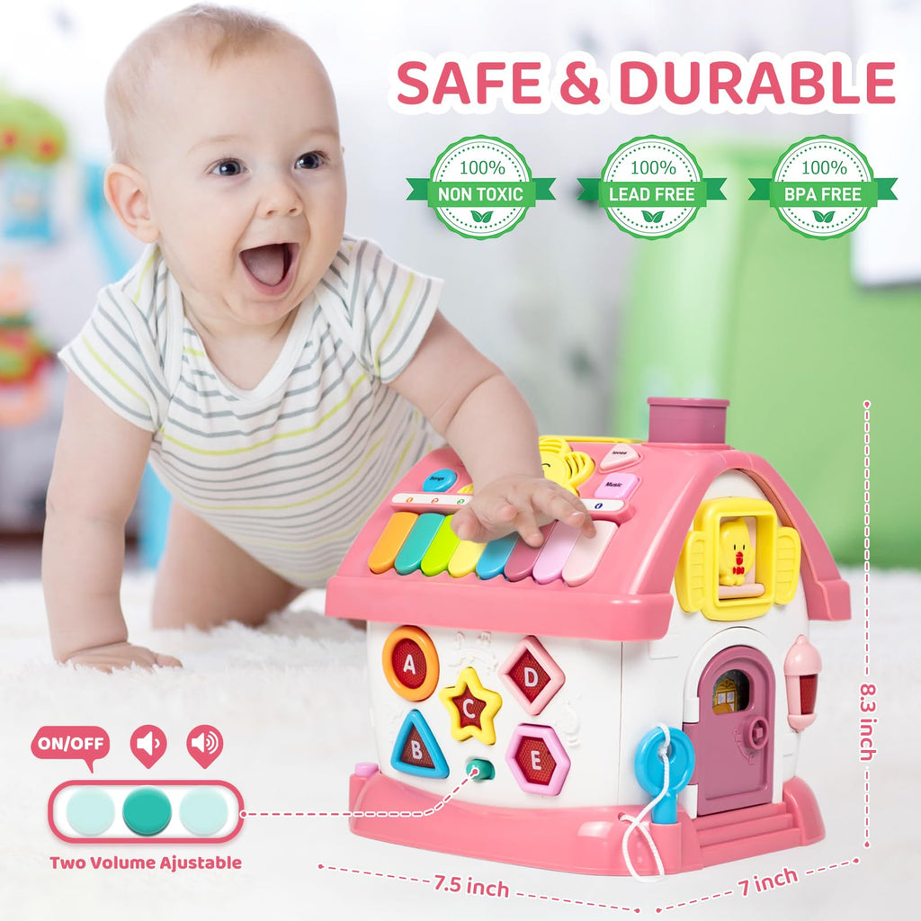Marstone Toddler Toys for 1 Year Old Girl Gifts: First 1st Birthday Gifts for Girls and Boys, 8-in-1 Musical Learning House Baby Toys 6-12 12-18 Months, Educational Toddler for Ages 0-2
