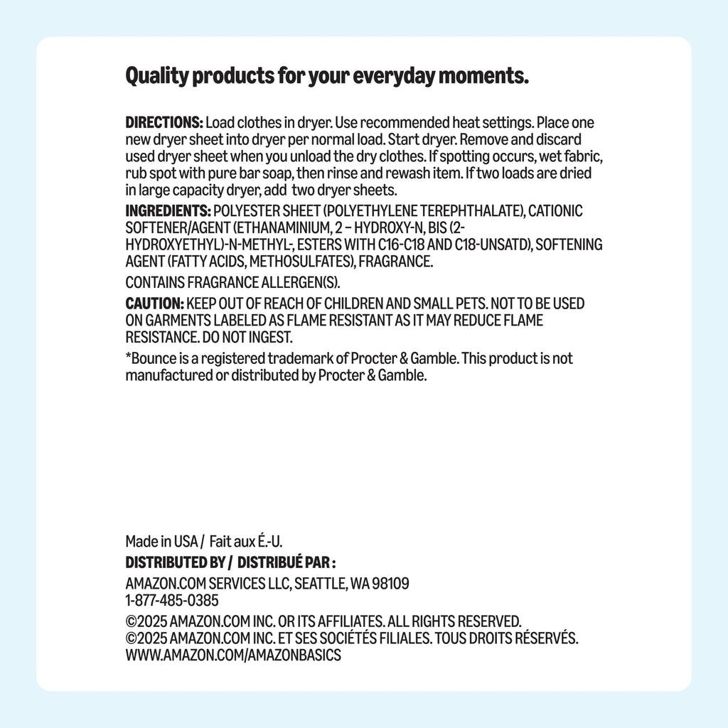 Amazon Basics Dryer Sheets Laundry Fabric Softener, Clean Linen Scent, Reduces Static, Fights Wrinkles, Softens Clothes, 160 Count