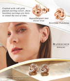 Gold Plated Sterling Silver Studs Love Knot Earrings For Women | Hypoallergenic & Nickle Free Jewelry for Sensitive Ears (8, white-gold-plated-silver)