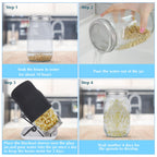 Toowood 2Pack Sprouting Kit,1000ml Sprouting Jar with Mesh Lids and Stands, Microgreens Sprouts Growing Kit, Broccoli Sprouts Seeds Sprouting Jars with Screen Lids,Blackout Sleeves, Tray